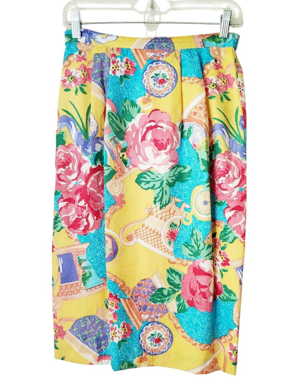 Vintage Adrianna Papell Colorful Silk Skirt